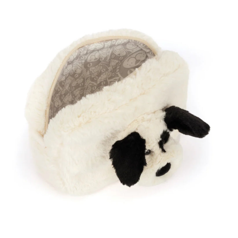 Jellycat - Rufferty Black and Cream Puppy Pouch (limit 1)