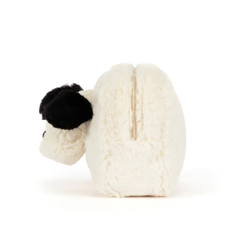 Jellycat - Rufferty Black and Cream Puppy Pouch (limit 1)