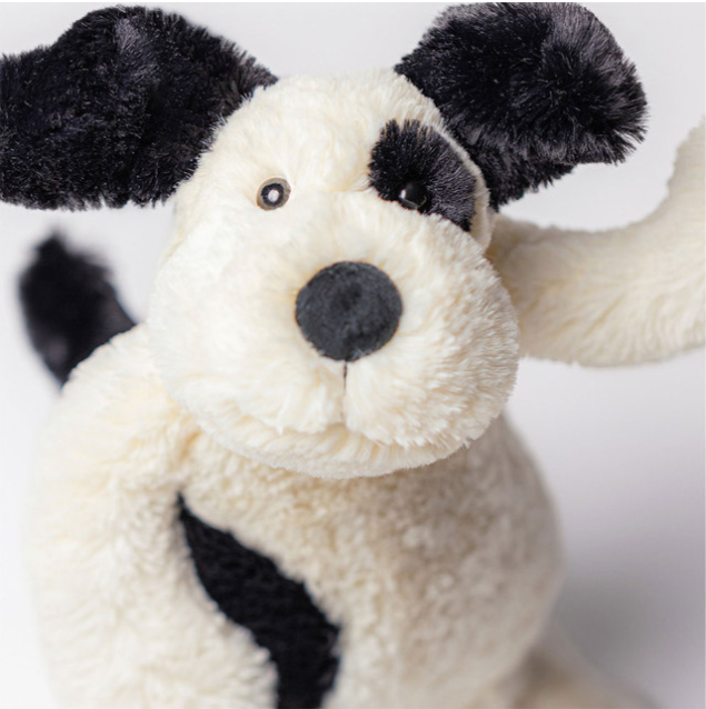 Jellycat - Bashful Rufferty Black & Cream Puppy Original (Medium) (limit 1)