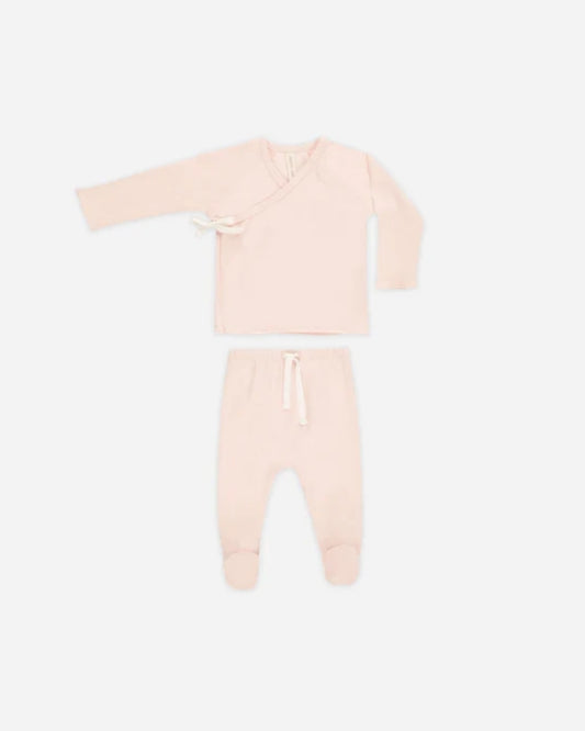 Quincy Mae - Wrap Top + Footed Pant Set || Petal