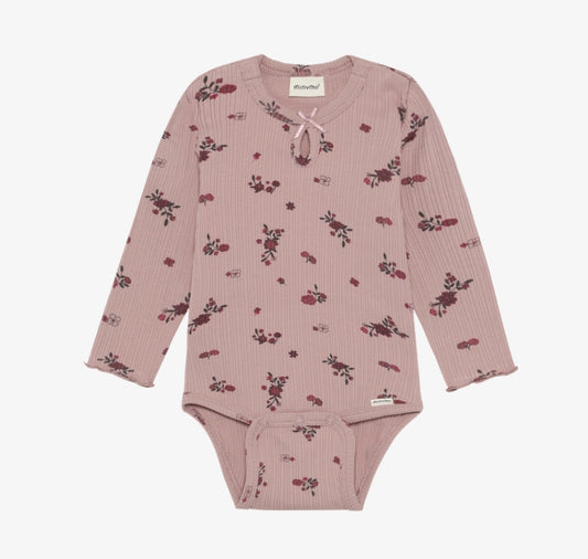 Minymo - Long Sleeve Ribbed Bodysuit (Fawn)
