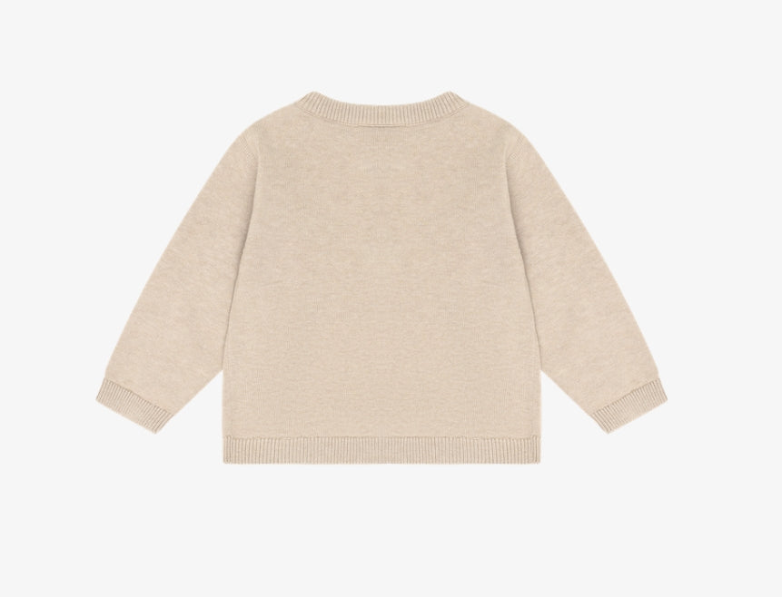 Minymo - Dogs Knit Cardigan (Beige Melange)