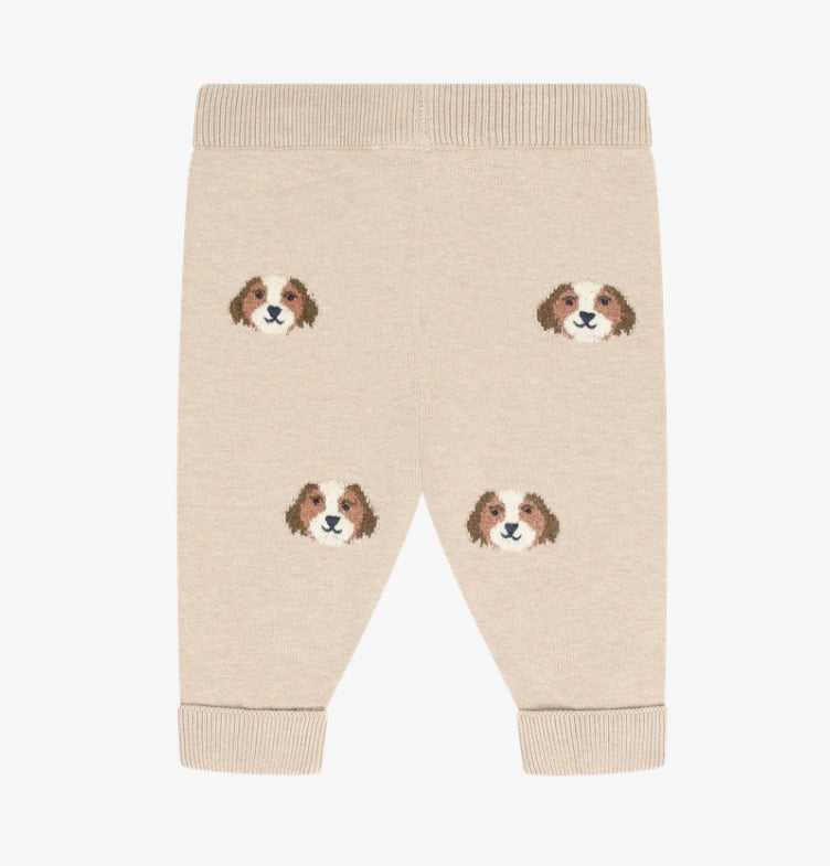 Minymo - Dogs Knit Pants (Beige Melange)
