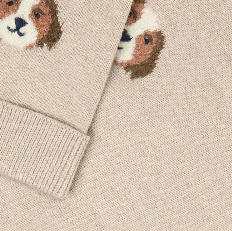 Minymo - Dogs Knit Pants (Beige Melange)