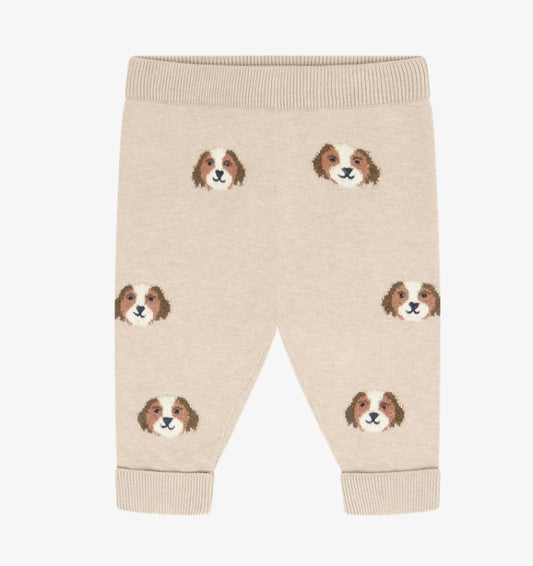Minymo - Dogs Knit Pants (Beige Melange)