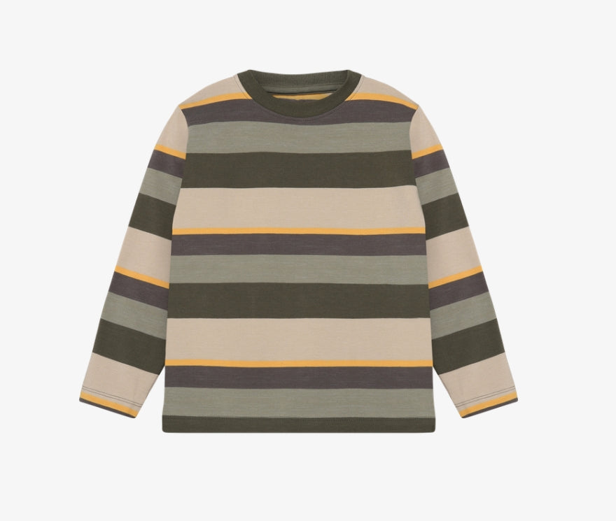 Minymo - Stripe Long Sleeve T-Shirt (Beetle)