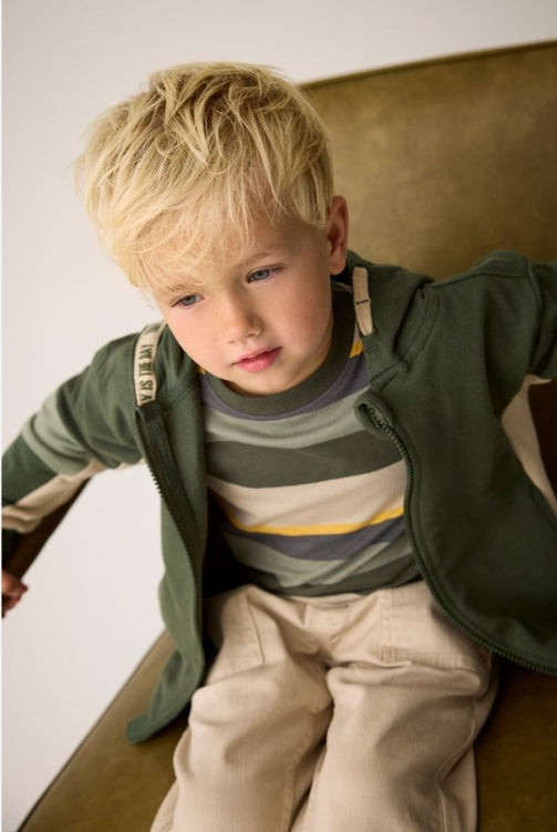 Minymo - Stripe Long Sleeve T-Shirt (Beetle)