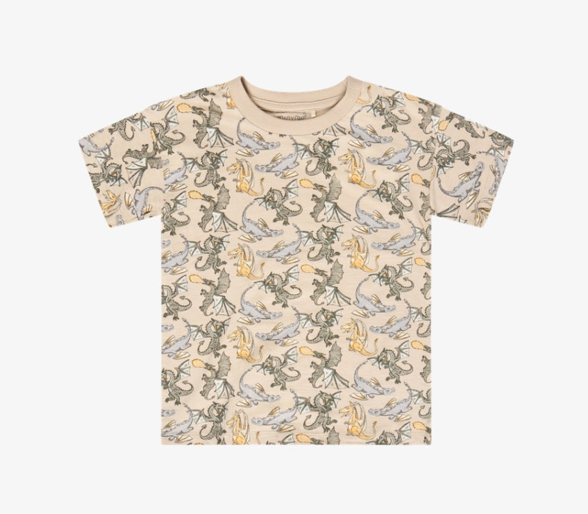 Minymo - Dragons Short Sleeve T-Shirt (Feather Gray)