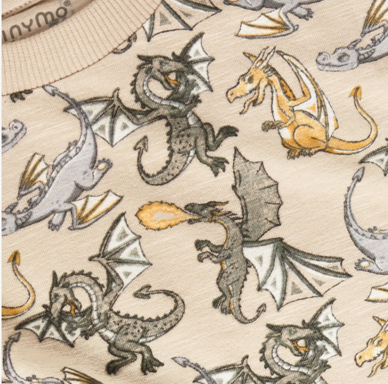 Minymo - Dragons Short Sleeve T-Shirt (Feather Gray)