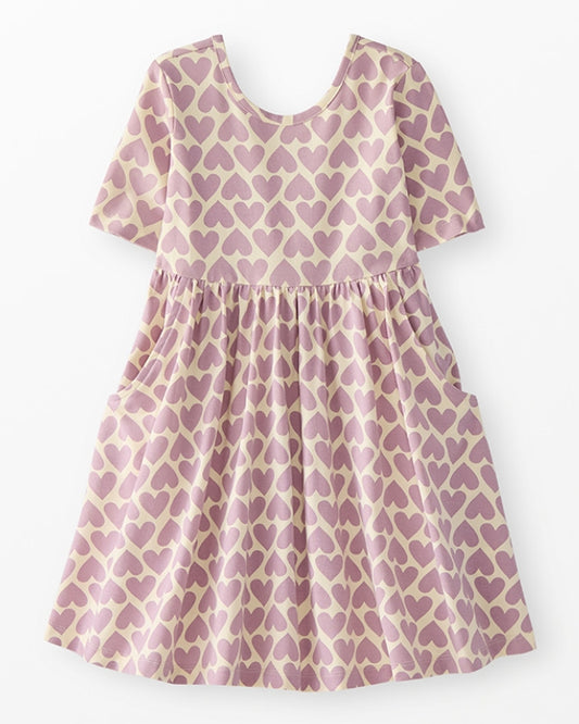 Hanna Andersson - Skater Dress w/ Pockets - Purple Hearts