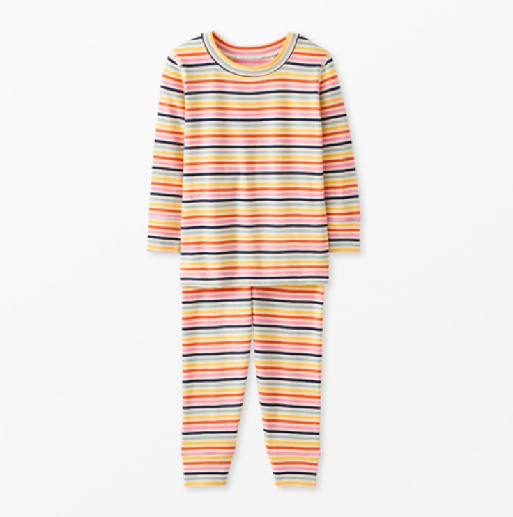 Hanna Andersson - Multi Stripe - Long John Pajama Set in Hannasoft