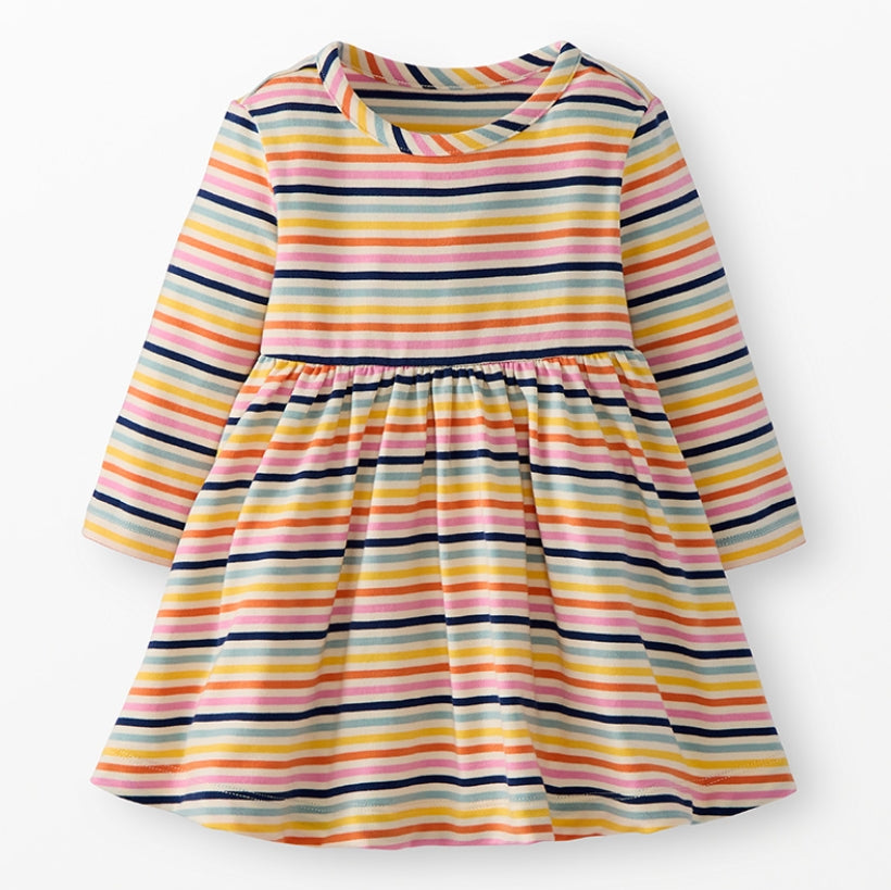 Hanna Andersson - Multi Stripe - LS Playtime Dress in Hannasoft