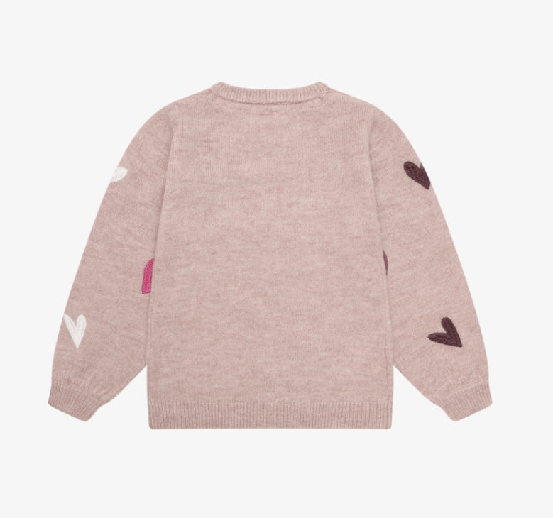 Minymo - Hearts Knit Pullover (Fawn)