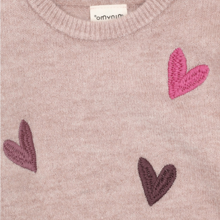 Minymo - Hearts Knit Pullover (Fawn)