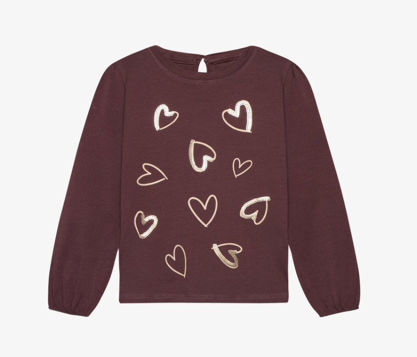 Minymo - Hearts Long Sleeve T-Shirt (Huckleberry)