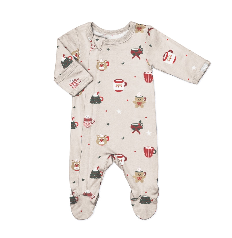 Coccoli - Holiday Mugs Modal Tencel Zipper Footie