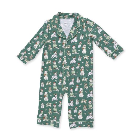 Angel Dear - Christmas Dogs Uni Long Sleeve Coat Style Romper