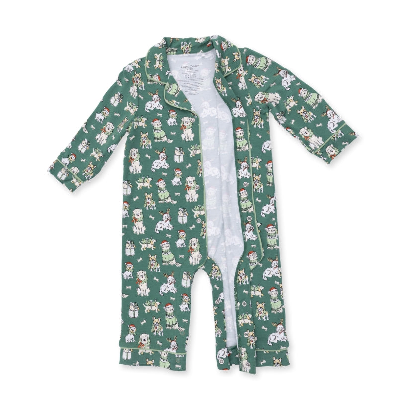 Angel Dear - Christmas Dogs Uni Long Sleeve Coat Style Romper