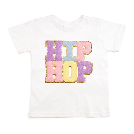 Sweet Wink -Hip Hop Patch Easter Short Sleeve T-Shirt - White