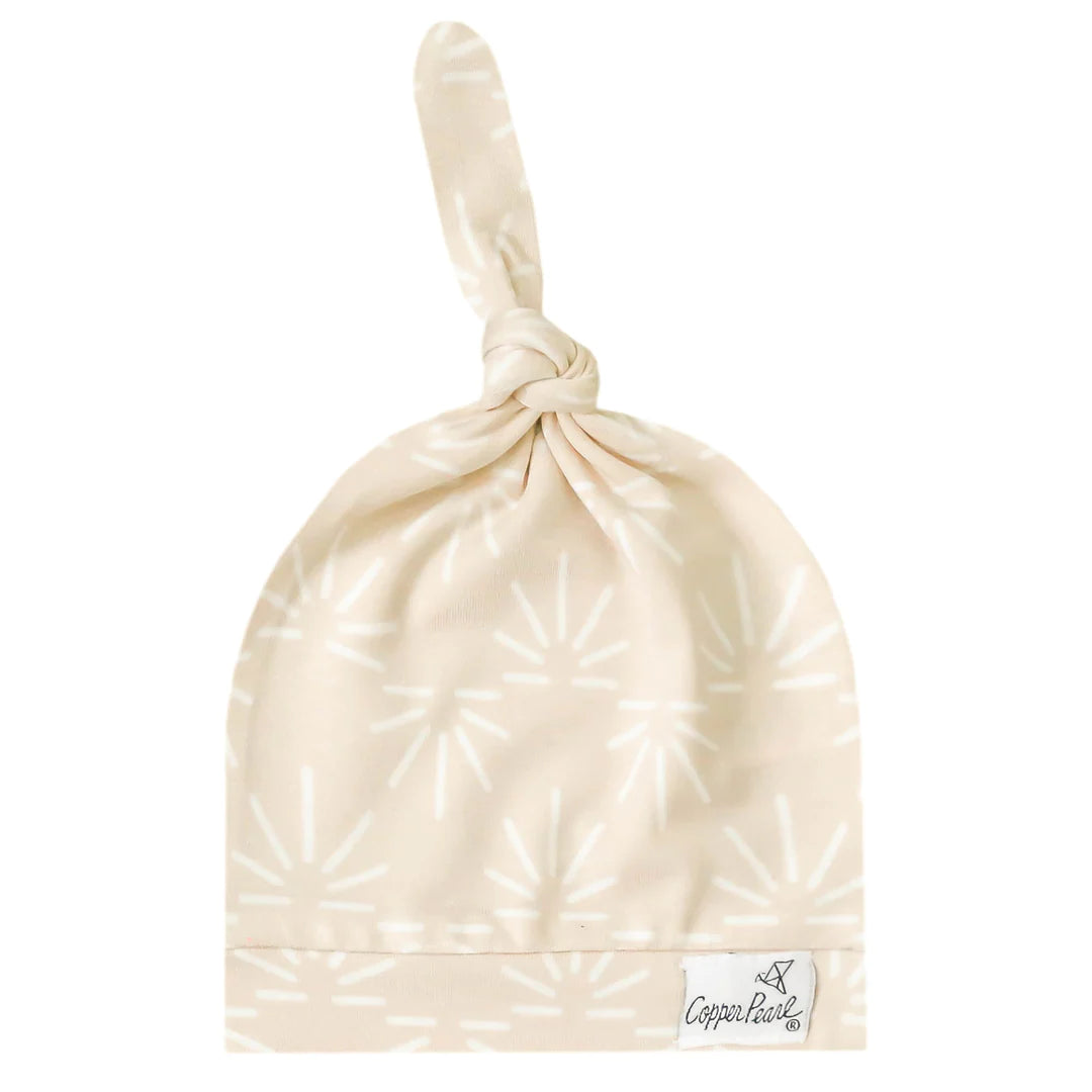 Copper Pearl - Top Knot Hats (0-4 months)