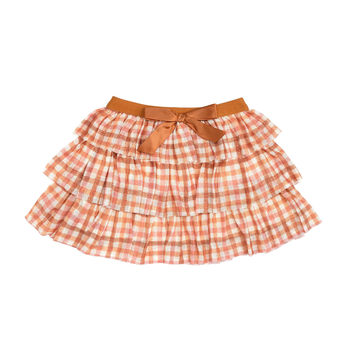 Sweet Wink - Cinnamon Plaid Tiered Tutu Skirt