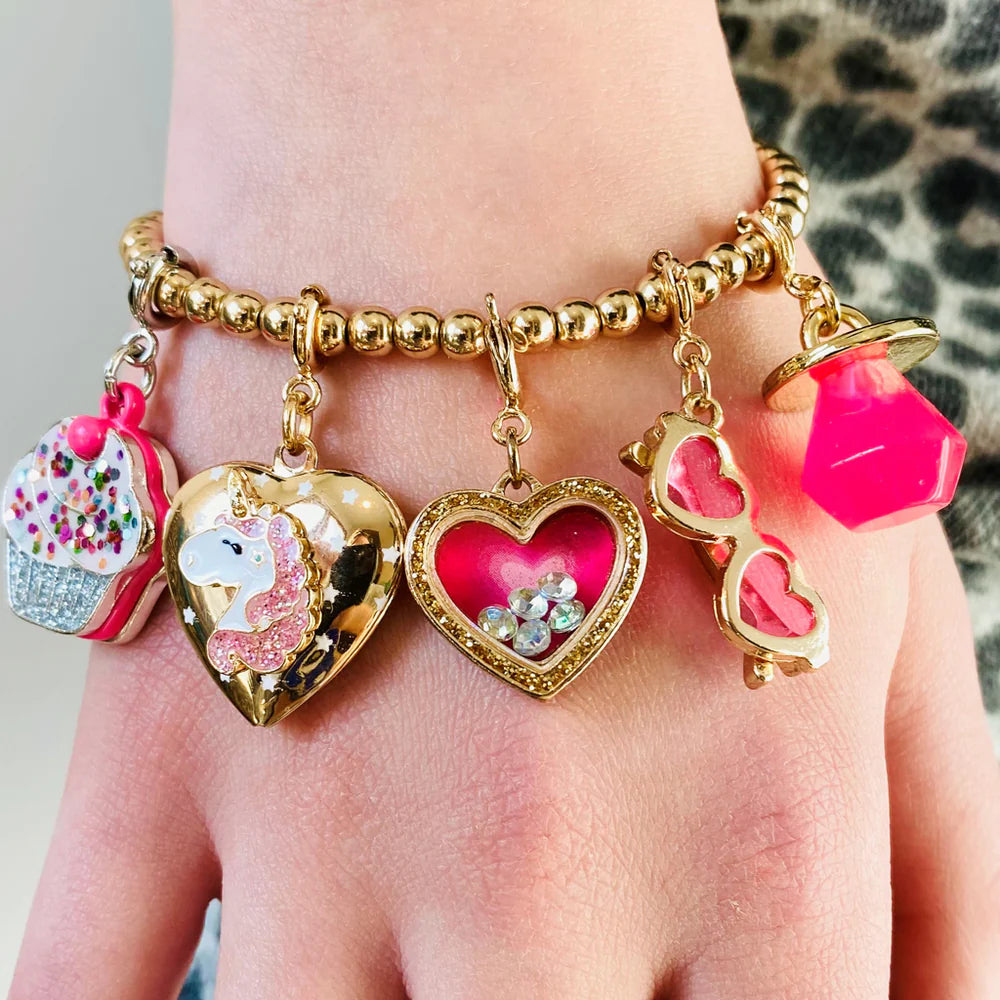 High IntenCity - Charm It! Gold Heart Shaker Charm