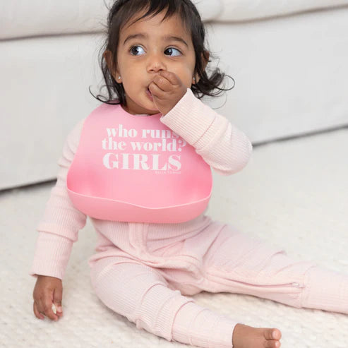 Bella Tunno - Who Runs the World Wonder Bib: Pink