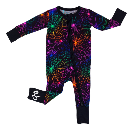 Birdie Bean - Neon Webs Convertible Romper PJ