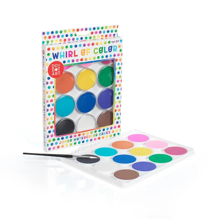 Do-A-Dot-Art -Whirl of Color Jumbo Watercolor Cakes Paint Set – 12 Colors