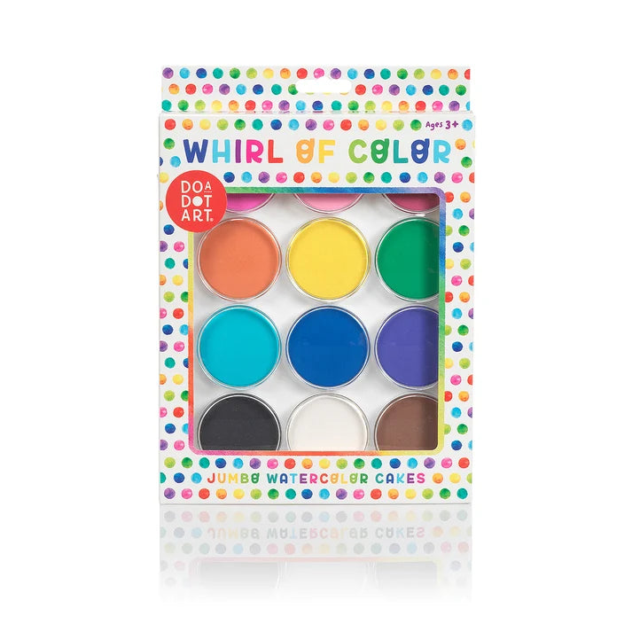Do-A-Dot-Art -Whirl of Color Jumbo Watercolor Cakes Paint Set – 12 Colors