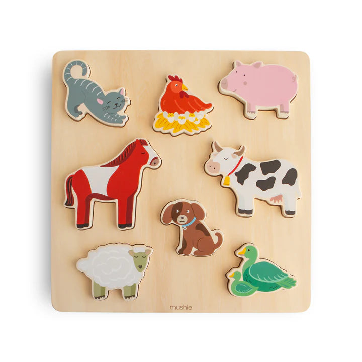 Mushie - Wooden Farm Puzzle