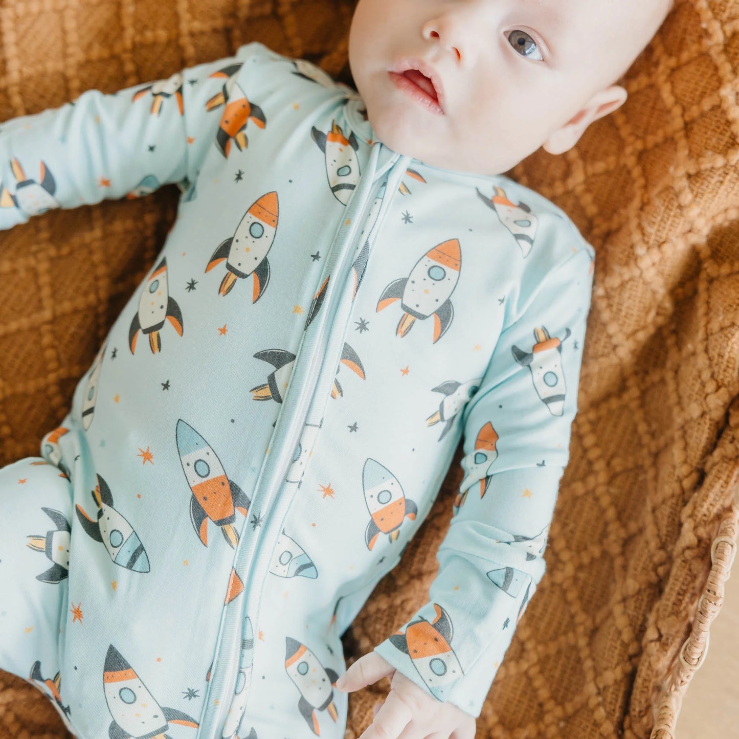 Copper Pearl - Rocketeer Bamboo Zip-Up Footie