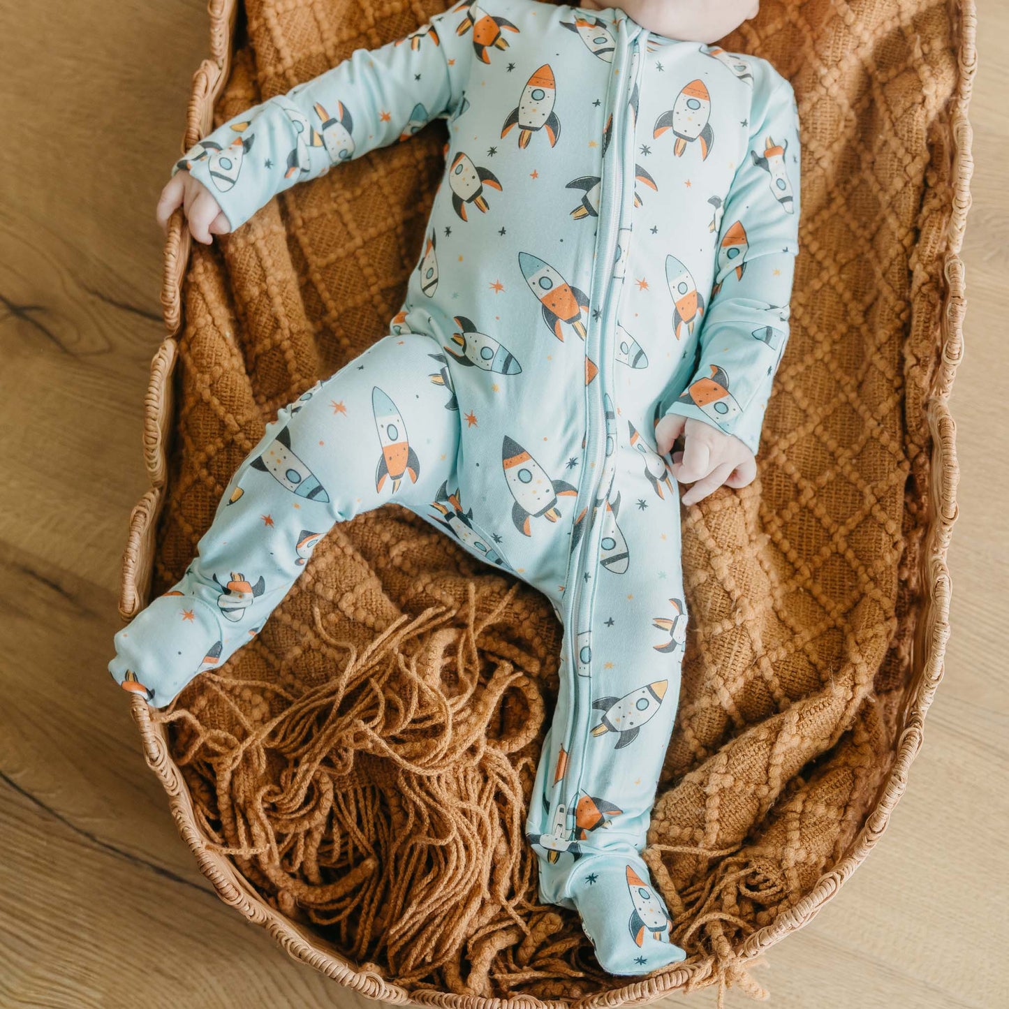 Copper Pearl - Rocketeer Bamboo Zip-Up Footie