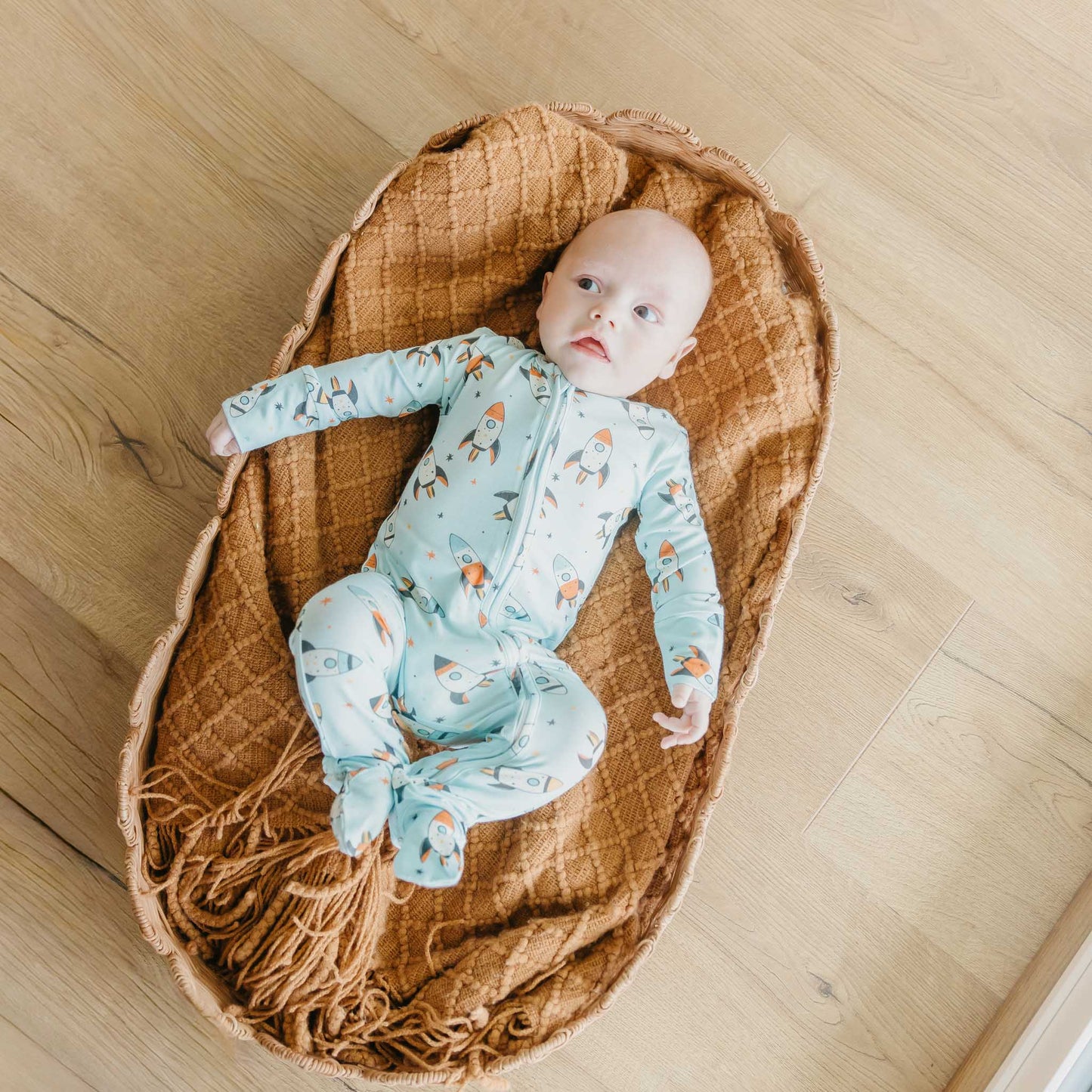 Copper Pearl - Rocketeer Bamboo Zip-Up Footie