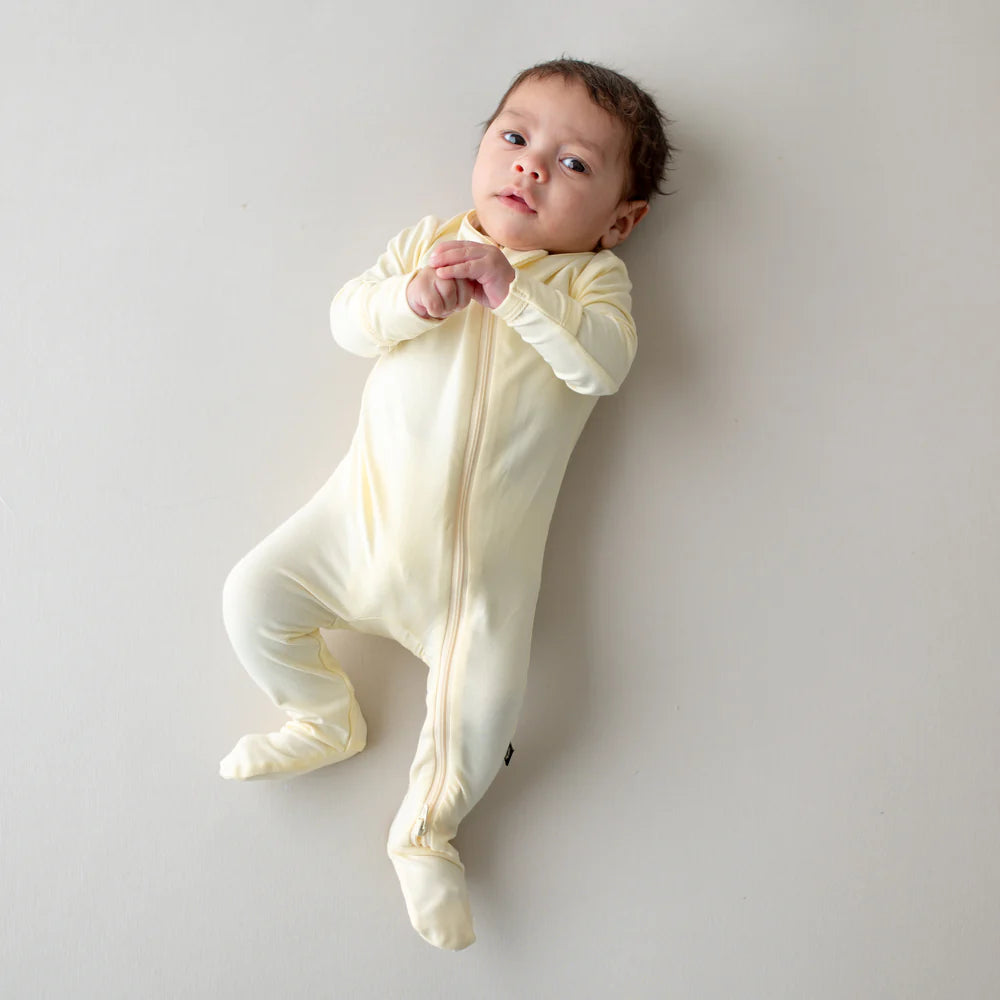 Kyte Baby - Ribbed Zippered Footie in Chamomile