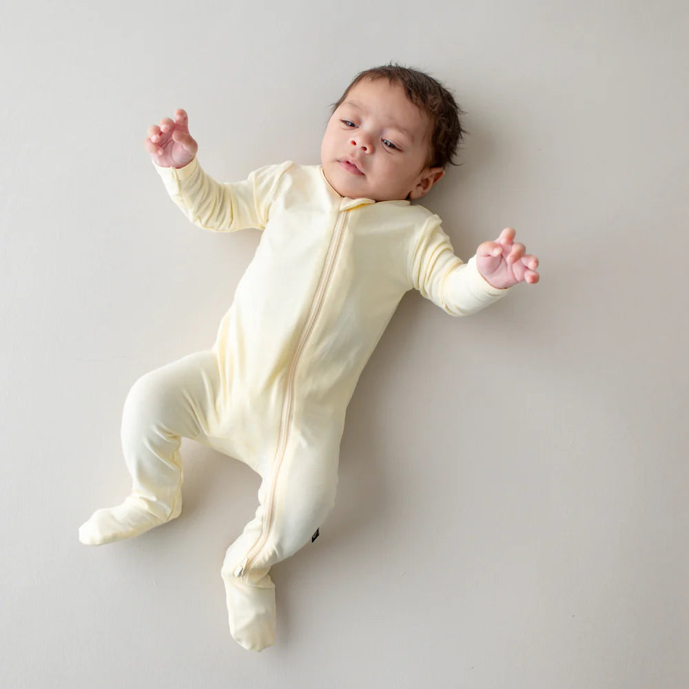 Kyte Baby - Ribbed Zippered Footie in Chamomile