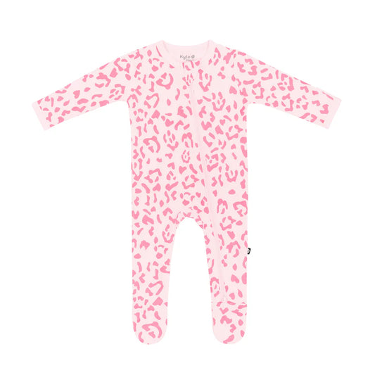 Kyte Baby - Sakura Leopard Zippered Footie PJ