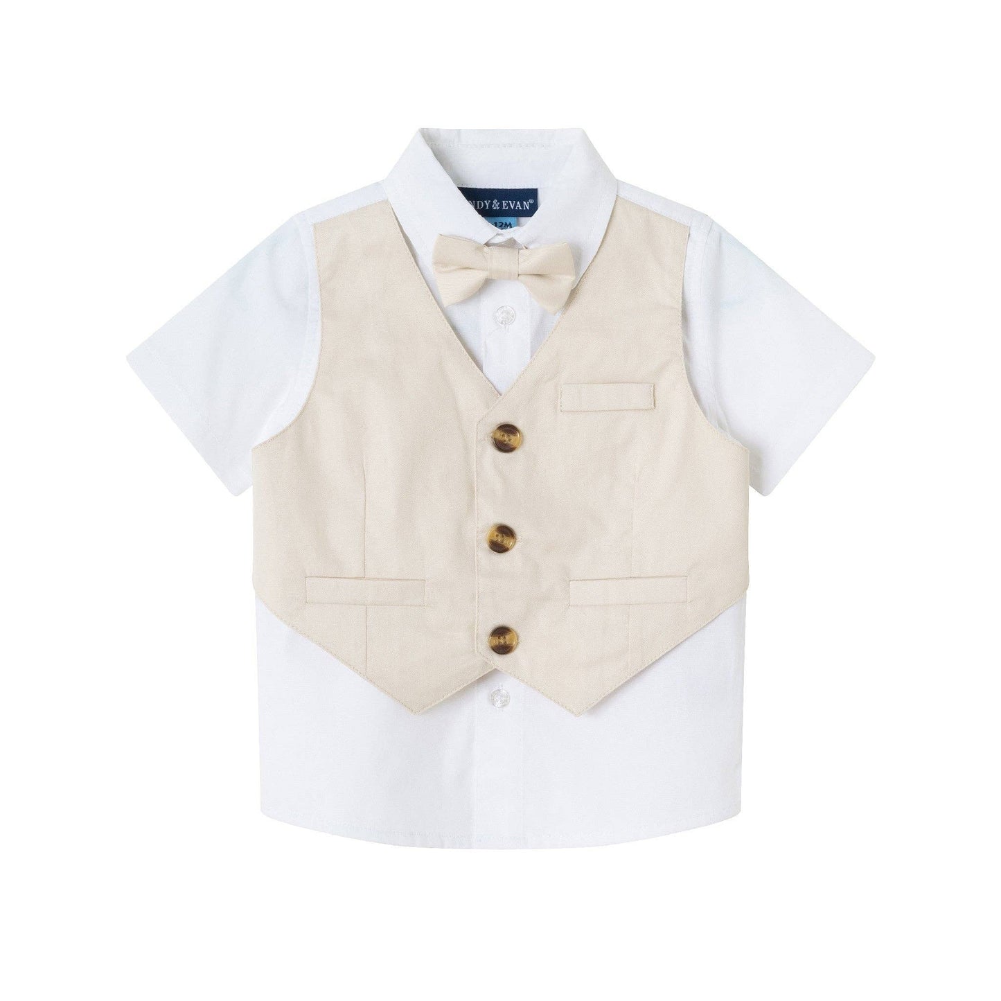 Andy & Evan - 4-Piece Vest Set | Stone: Beige