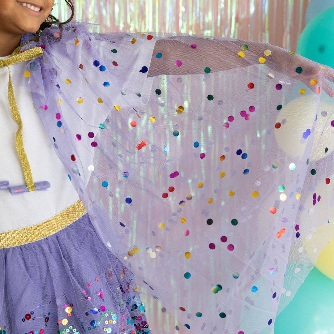 Sweet Wink - Lavender Confetti Cape - Kids Dress Up Cape