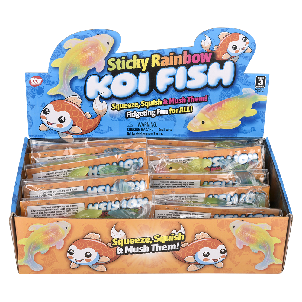 The Toy Network - (T) 4.5" STICKY RAINBOW KOI FISH Squish
