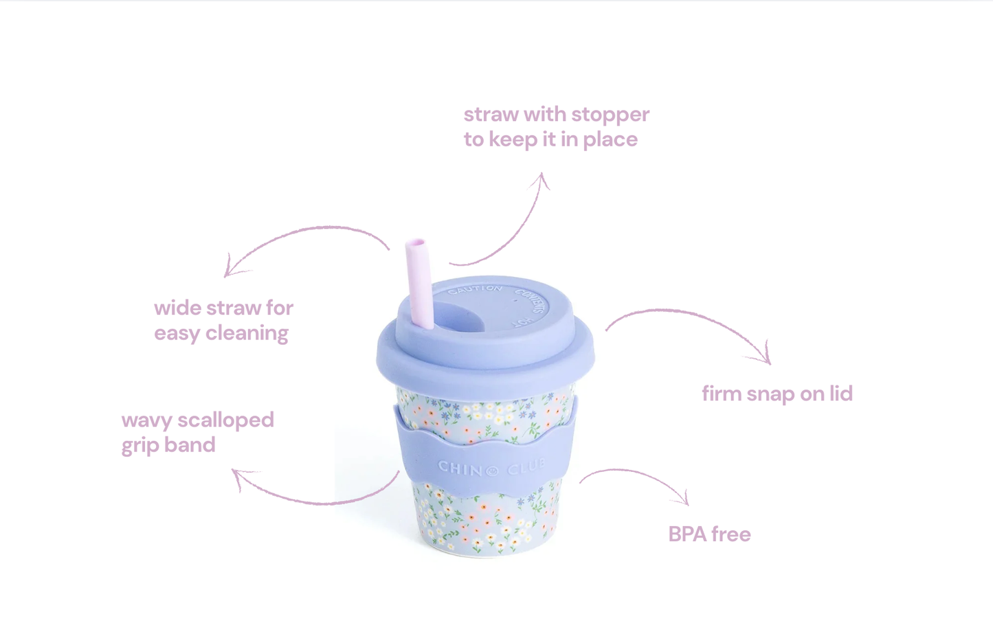 Chino Club U.S. - Blue Floral Babychino Cup 4oz