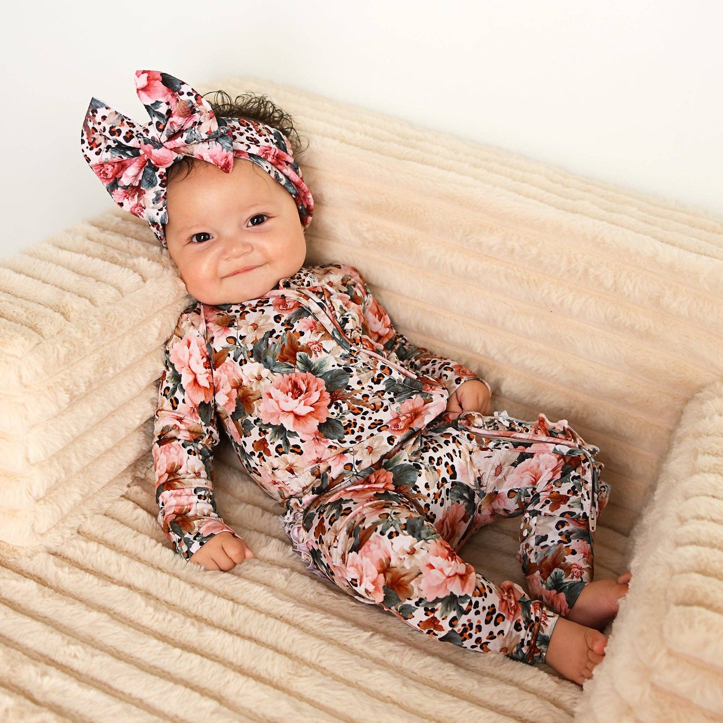 Gigi and Max - Laura - Ruffle Zip Bamboo Romper PJ