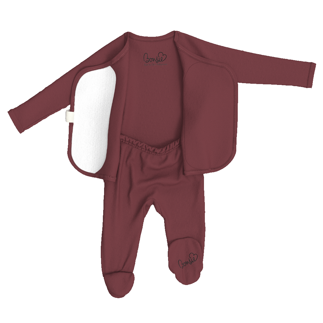 Bonsie Skin to Skin Babywear - Footie - Mulberry