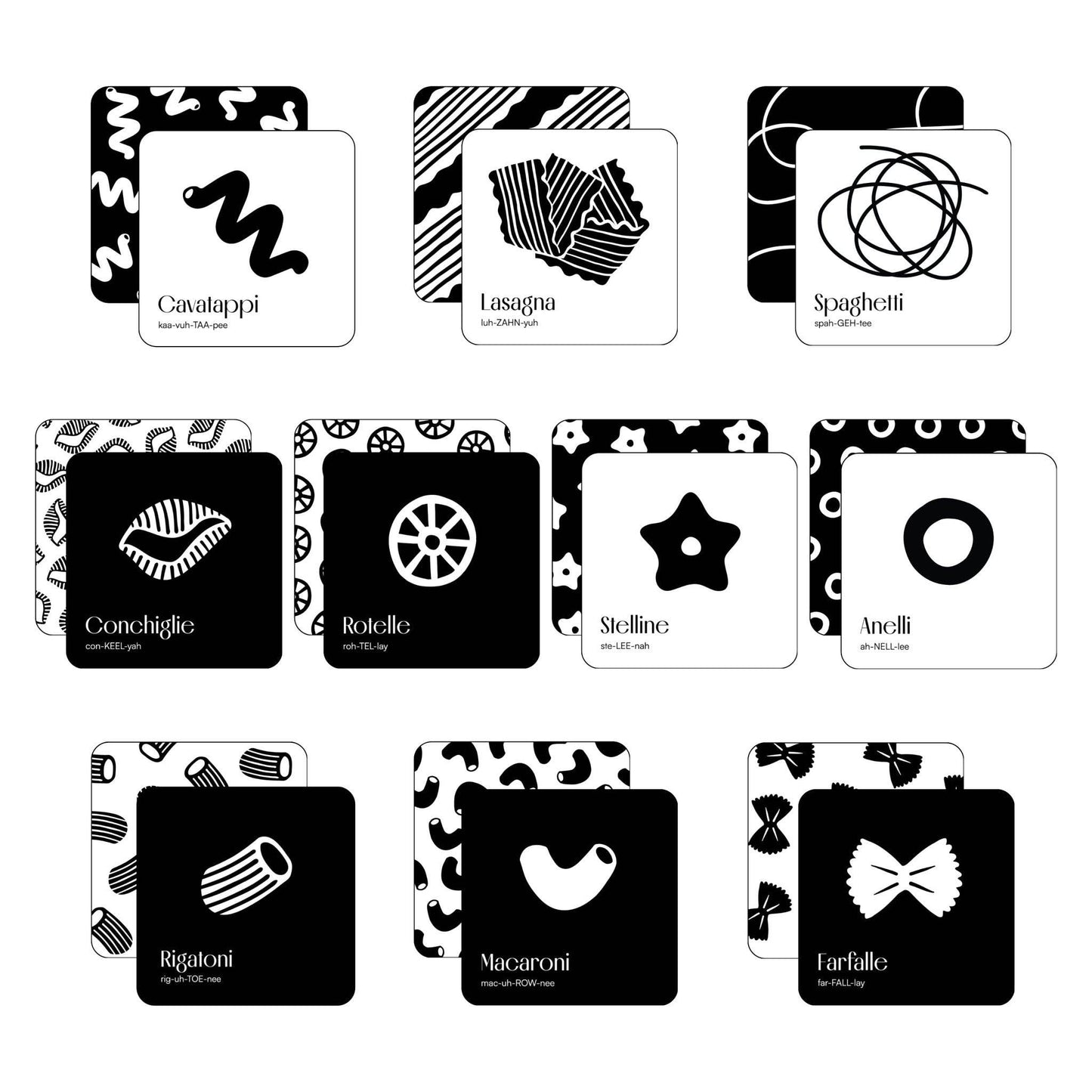 Chunky Deli - Pasta for Baby Black and White Contrast Book
