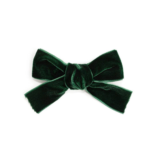 Sweet Wink - Emerald Green Velvet Bow Clip - Hair Bows