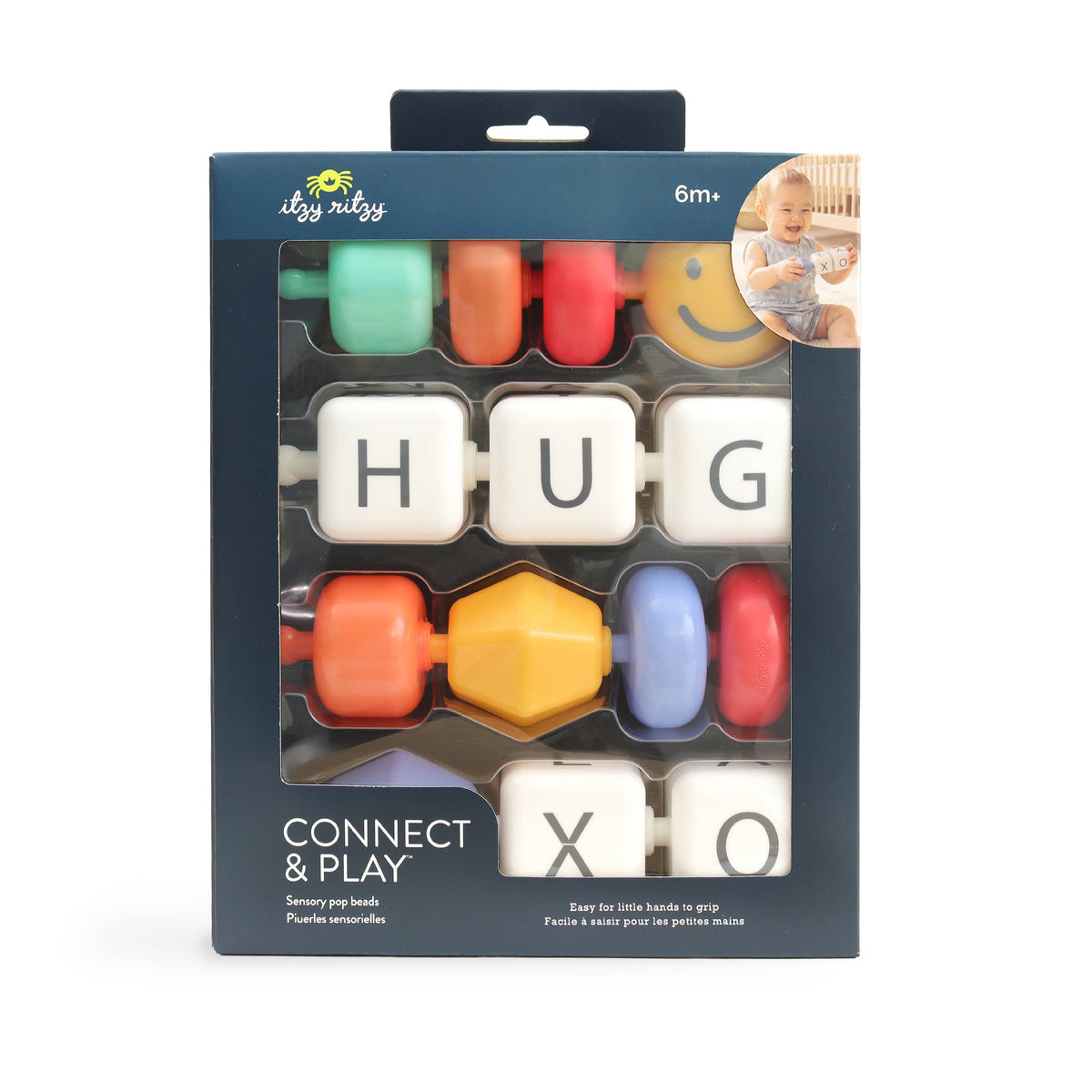 Itzy Ritzy - Connect & Play™ - 14 Sensory Pop Beads - Smile