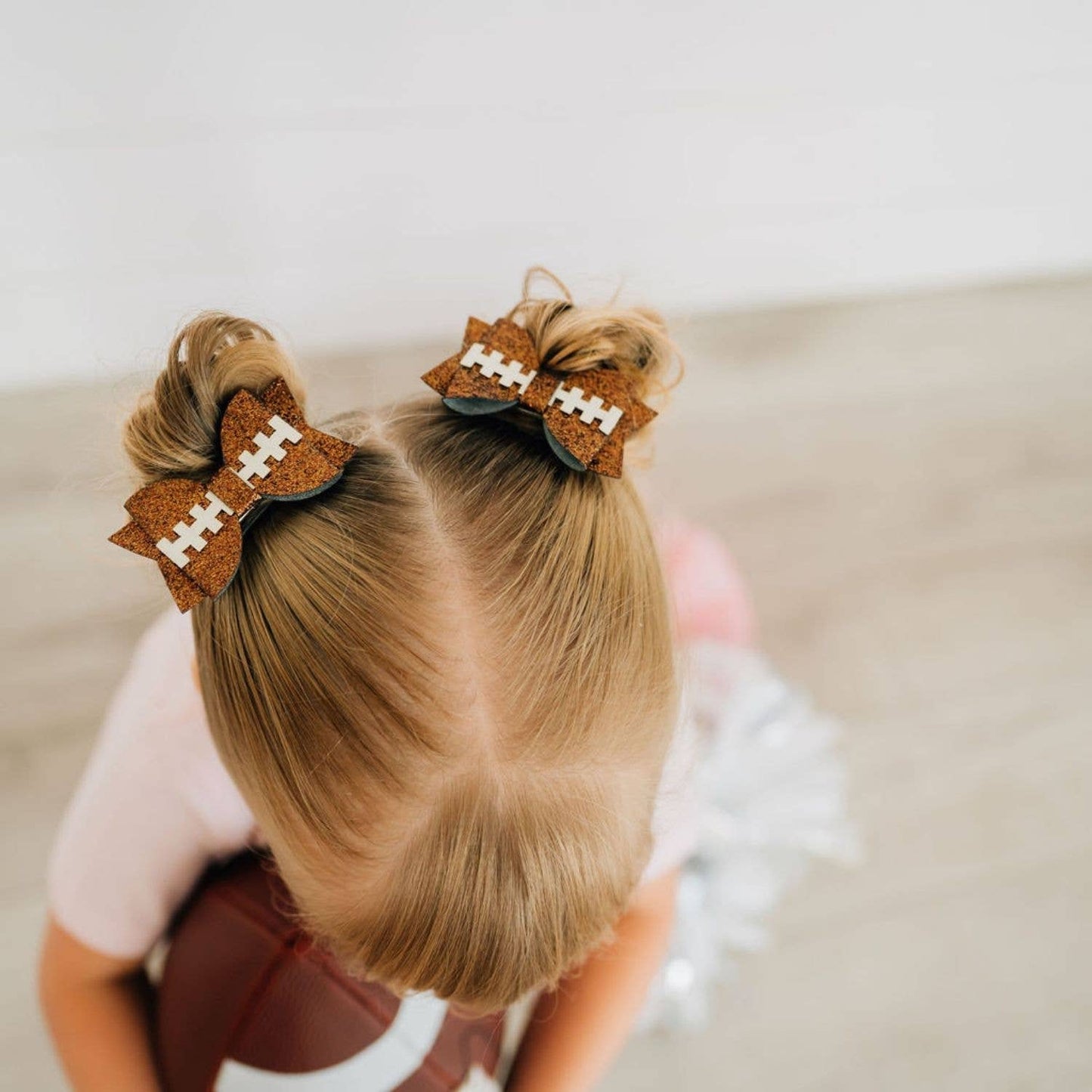 Sweet Wink - Game Day Glitter Bow Clip Set - Football - Kids Hair