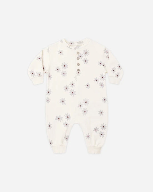 Quincy Mae - Relaxed Fleece Jumpsuit || Blue Daisy