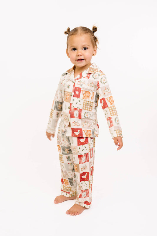 Little One Shop - Country Christmas Kid Long Sleeve Bamboo Button Up Set