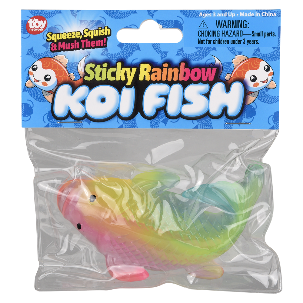 The Toy Network - (T) 4.5" STICKY RAINBOW KOI FISH Squish